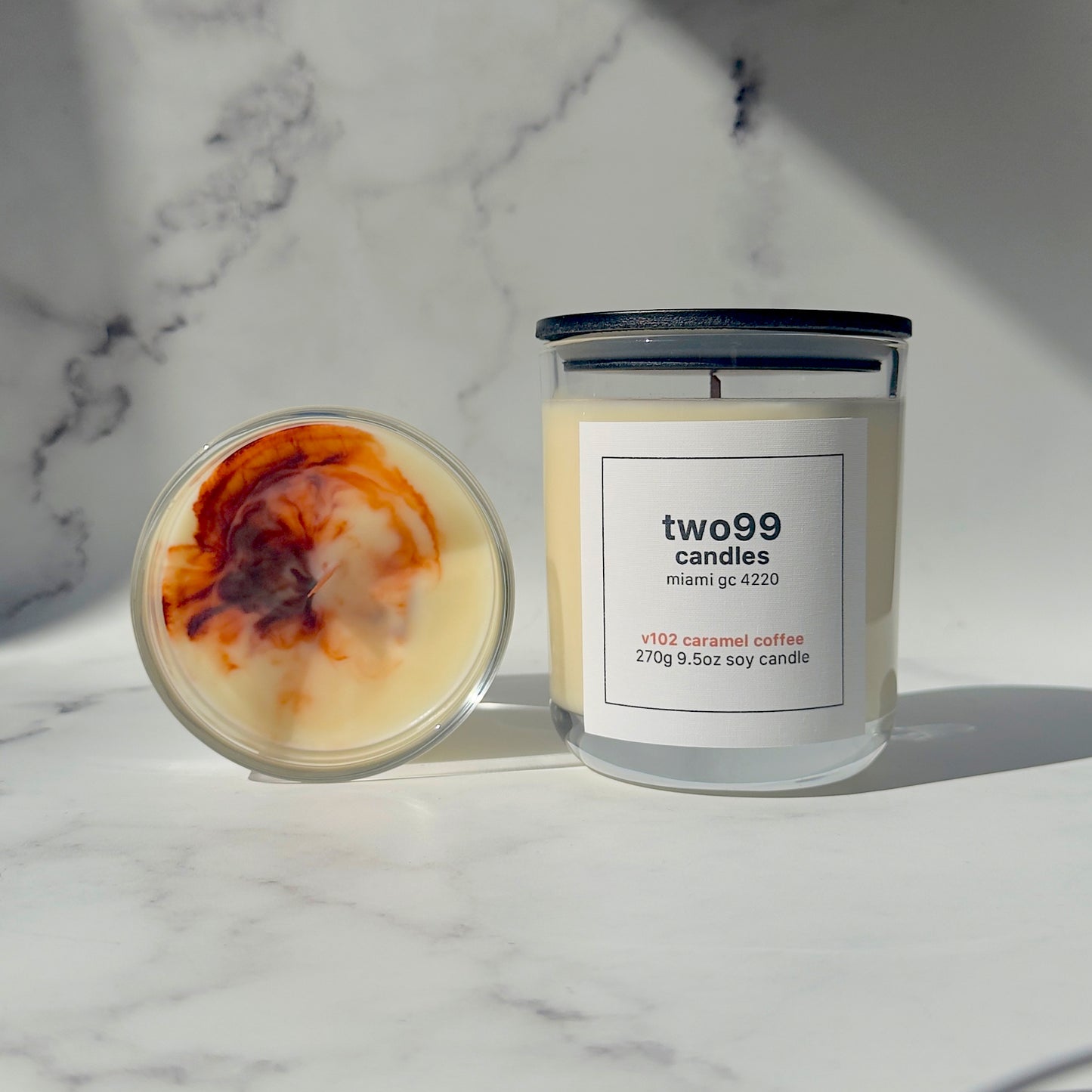 v102 caramel coffee 250g 8.8 oz soy candle.