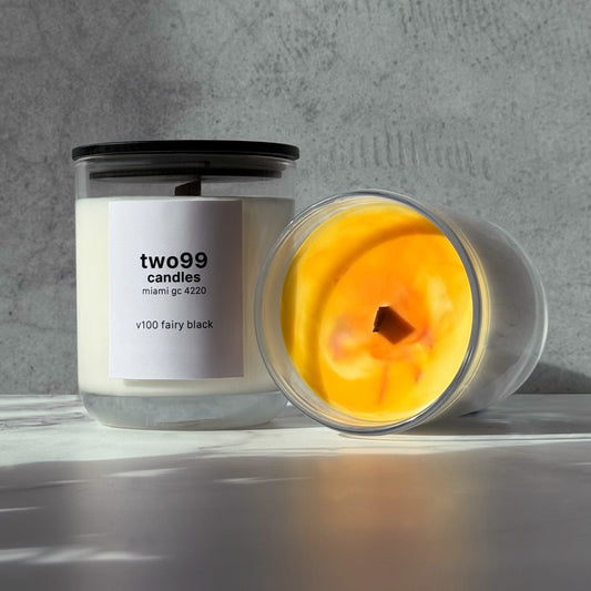 v100 fairy black 250g 8.8 oz soy candle.