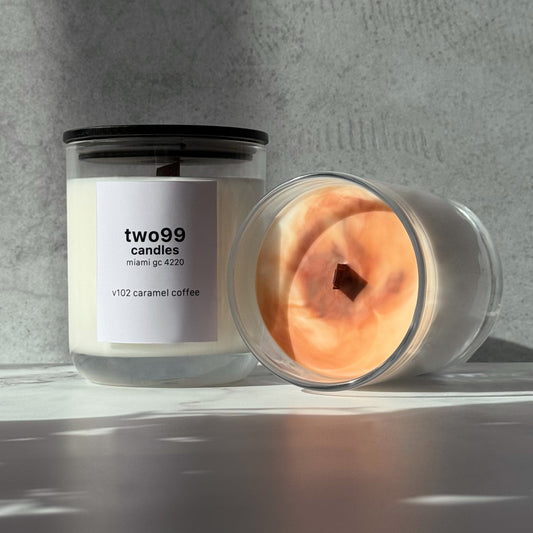 v102 caramel coffee 250g 8.8 oz soy candle.