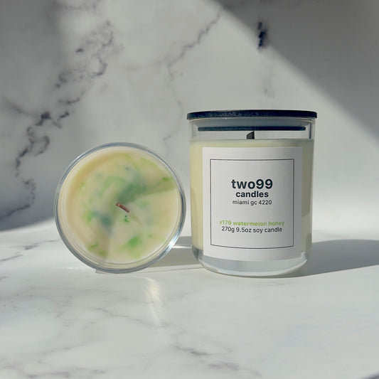 v179 watermelon honey 270g 9.5 oz soy candle.